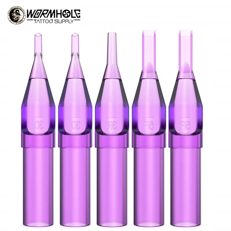 

100Pcs Disposable Transparent Tattoo Nozzle Tips Clear Plastic Sterile Assorted Permanent Makeup Needle Tubes Supply RT/DT/FT