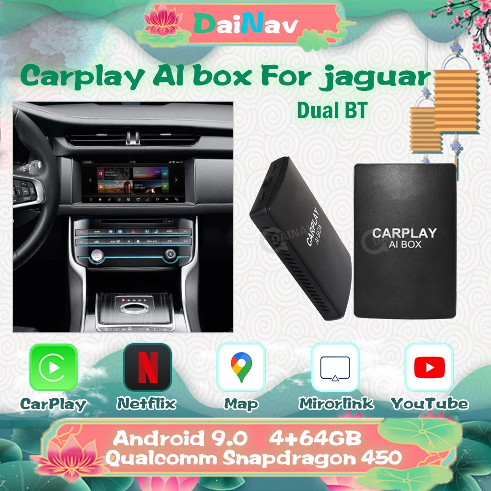 

Автомобильный мультимедийный плеер Carplay, беспроводной плеер на Android, 4 + 64 ГБ, для JAGUAR XF XE XJ E-Pace F-Type I-Pace