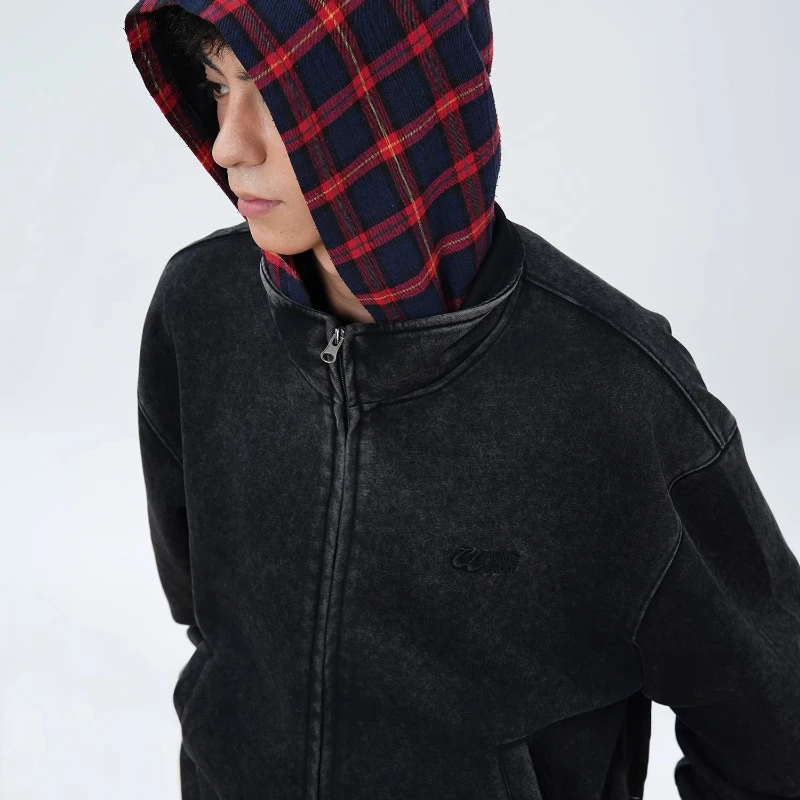 Мужские толстовки с капюшоном в сетку High Street куртки стиле ретро искусственные