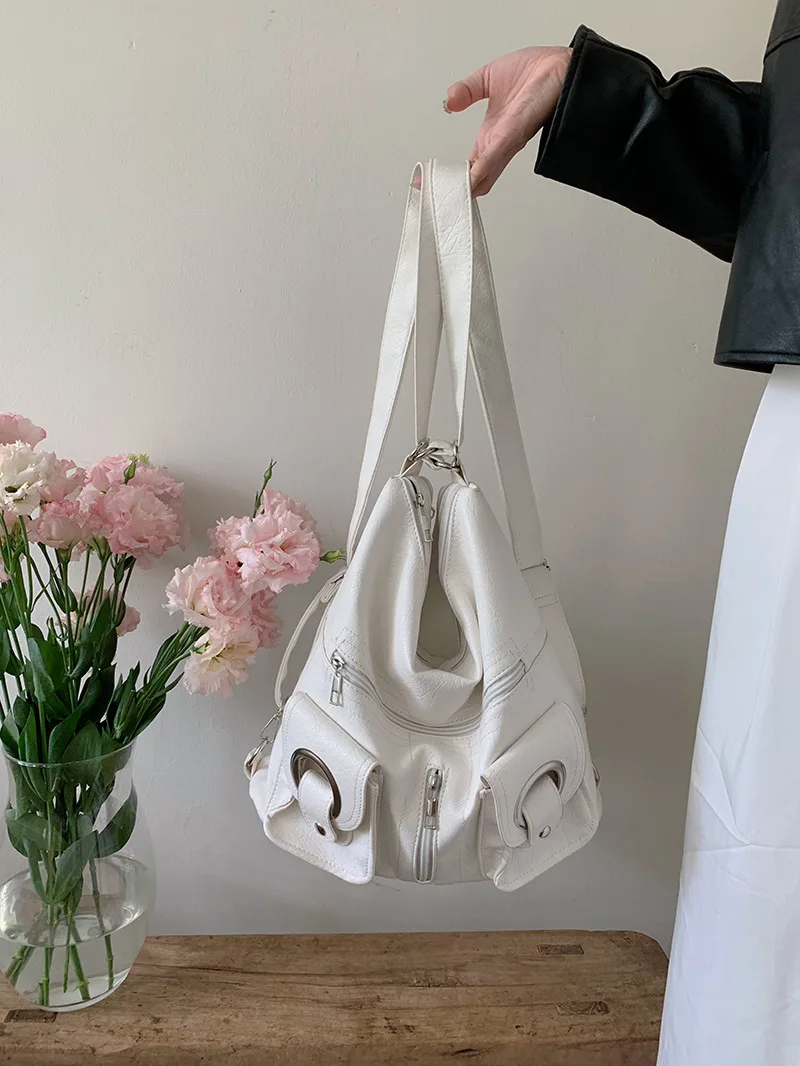 Винтажные сумки JIAERDI Y2k для женщин популярные женские белые рюкзаки из