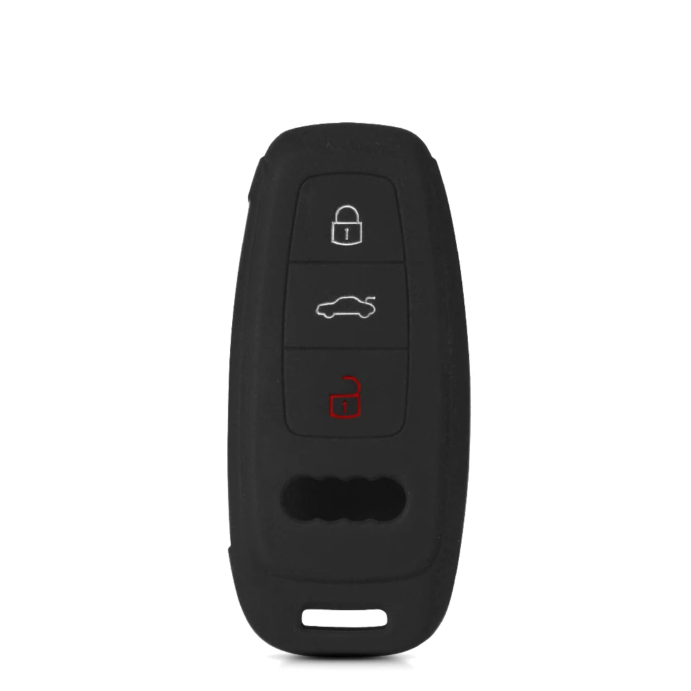 

KEYYOU 3-кнопочный чехол для дистанционного брелока для Audi A6 A6L A7 A8 A8L A3 E-tron 55 Q7 Q8 C8 2019 2020 2021 силиконовый чехол