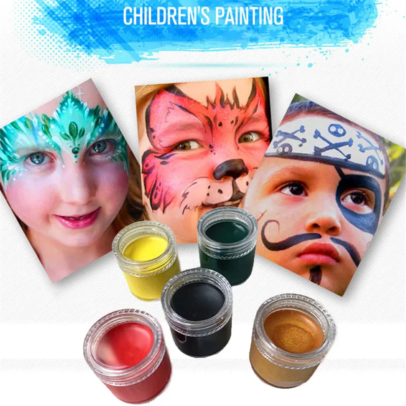 

5 Colors Set Body Paint Pigment Cosmetics Water-based Matte Body Painting Pigment Stage Face Color Makeup Halloween Party Tool