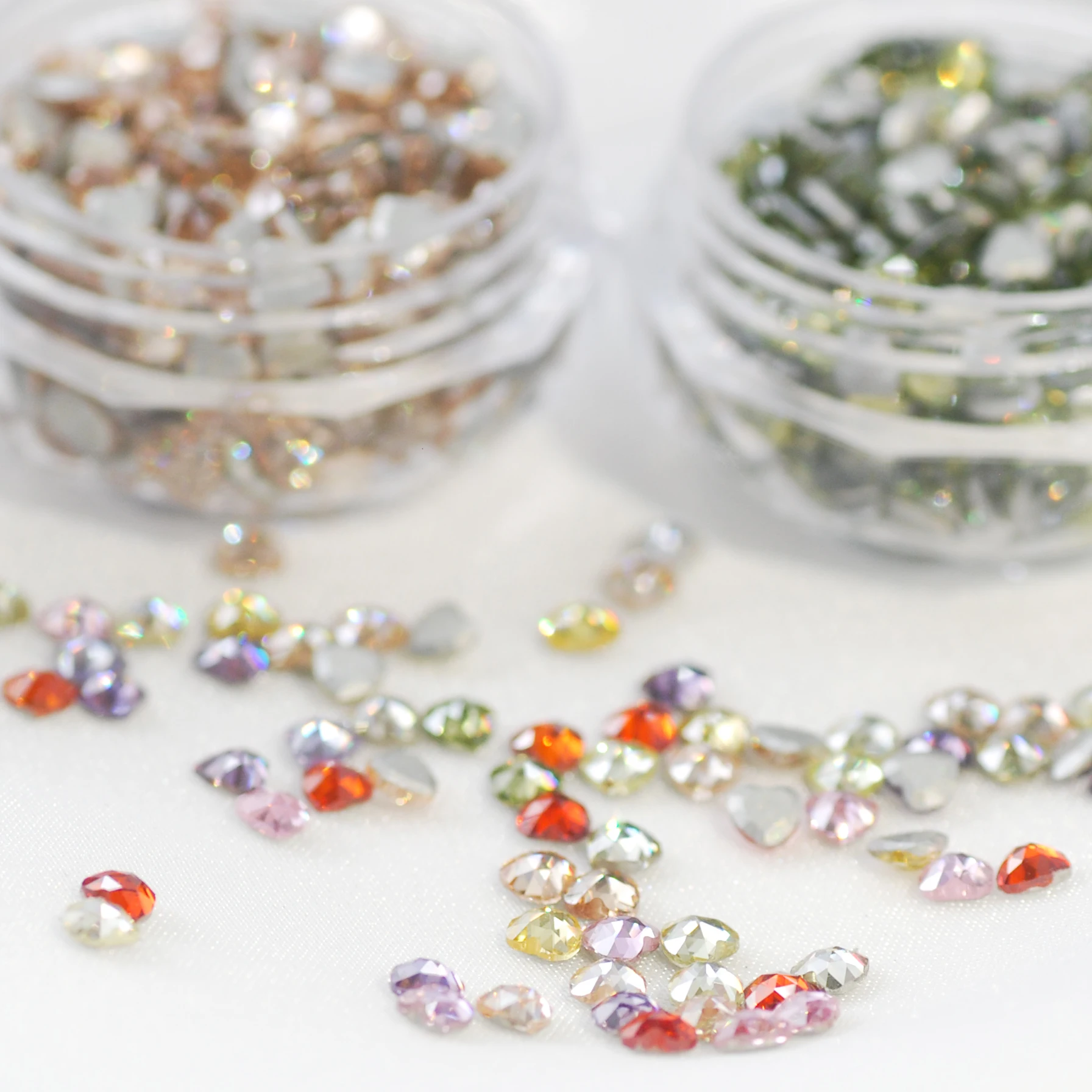 

3x3 мм Мини сверкающие Роскошные Драгоценные камни в форме сердца 11 цветов с плоским основанием из циркона для самостоятельного дизайна ногтей/украшения