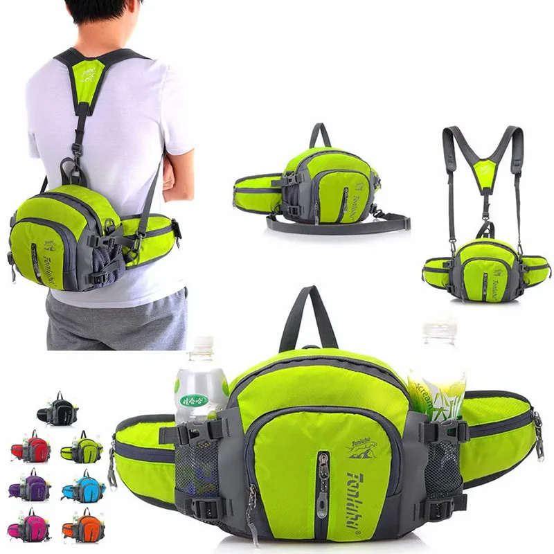 

Men Outdoor Sports Waist Bags Large Capacity Camping Backpack Hiking Hunting Accessories Multifunction Military Water Bottle Bag