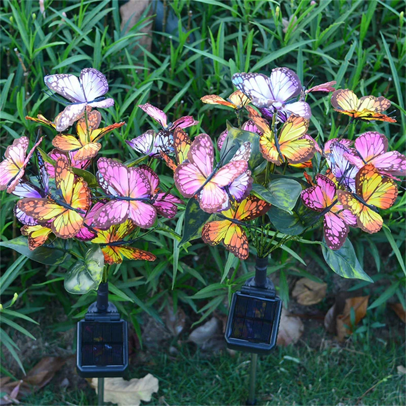 

Butterfly Solar Led Light Outdoor 2022 Garden Gazebo Decoration Lights Color Changing Butterflies Lighting Lawn Pathway Lamps