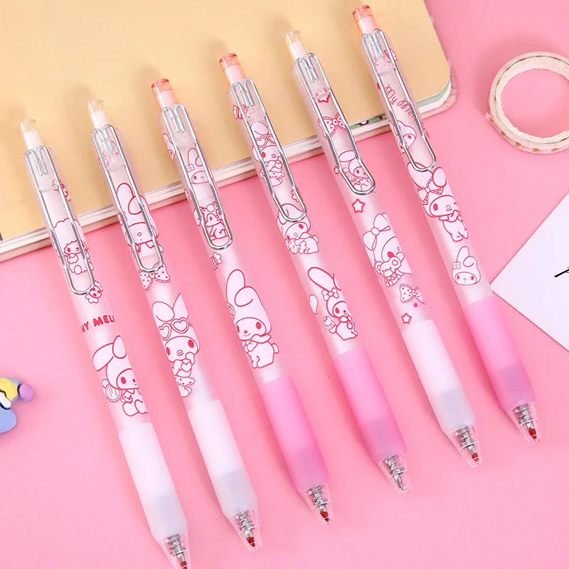 

12 шт. кавайная гелевая ручка Sanrio моя мелодия Милая аниме искусственная Канцелярия черная ручка для пресса школьные принадлежности Рождеств...
