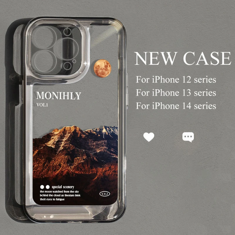 

Transparent Landscape Lens All Inclusive Case For iphone14 13 12 11 Pro Max X XS XR SE 7 8 Plus Fashion New Products