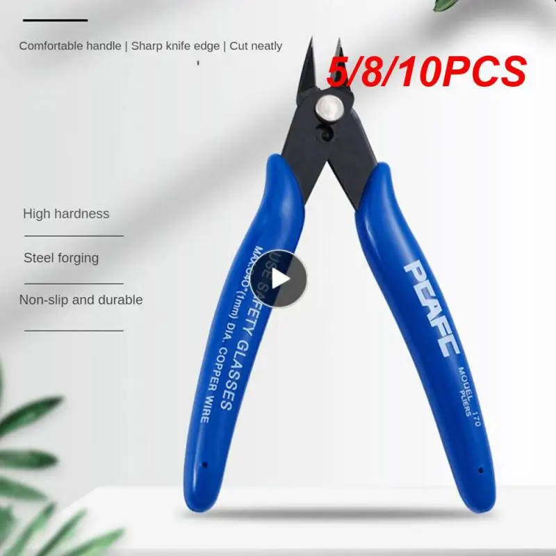 

5/8/10PCS Thin Appearance Insulated Grip Diagonal Pliers Carbon Steel Hardening Treatment Scissors Automatic Rebound Function