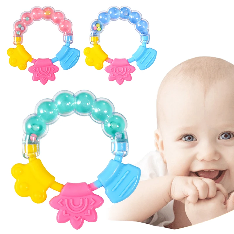 

Cartoon Baby Teether Baby Teething Stick Toddler Educational Mobiles Toys Teeth Biting Baby Silicone Rattle Teether Molar Rod