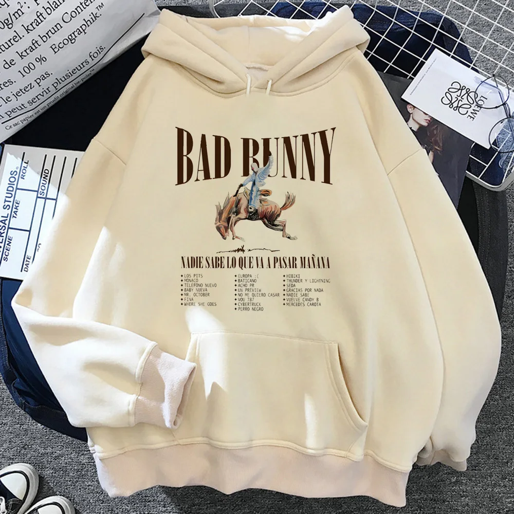 Bad Bunny Tour 2024 hoodie casual wear manga clothes for teens modern style pattern girl tracksuits elegant