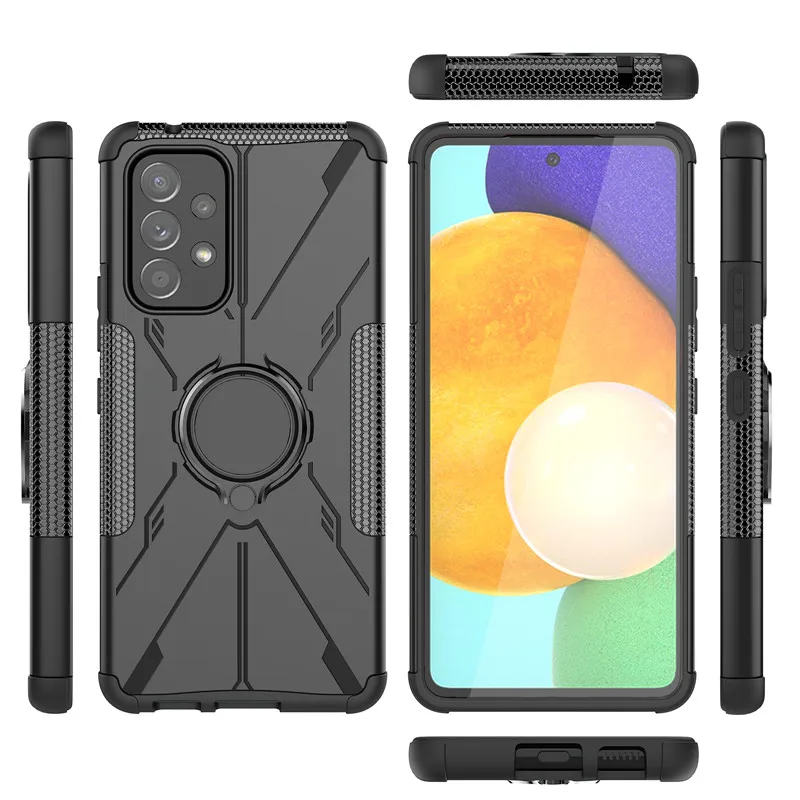 Shockproof Cover For Samsung Galaxy A53 5G Case Samsung A53 Cover 6.5 inch Armor PC Protective Ring Stand Bumper For Samsung A53