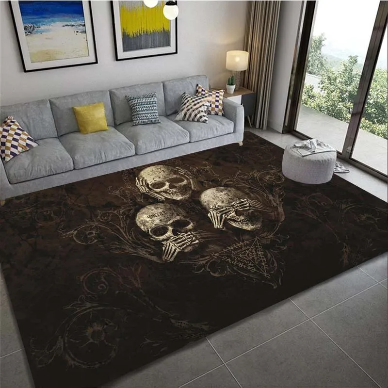 Коврик в виде черепа для гостиной большой напольный коврик покерной зоны мягкий