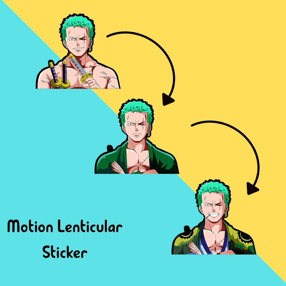 ZORO Motion Sticker Anime Peeker Stickers Waterproof Decals