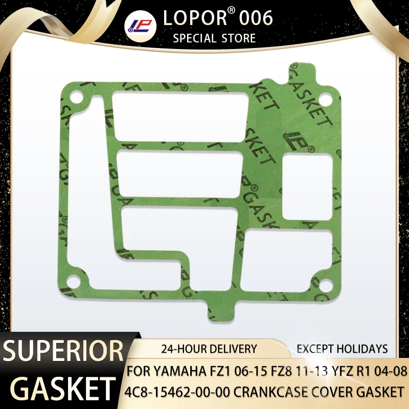 LOPOR Motorcycle Engine CRANKCASE COVER Gasket For YAMAHA FZ8 11-13 FZ1 FZ-1 FZS10 06-15 YZF R1 04-08 4C8-15462-00-00