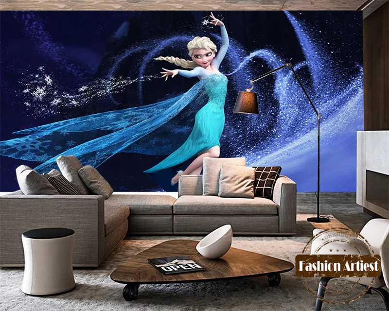 Детские Мультяшные обои на заказ для девочек танцующие фрески Эльза Волшебная