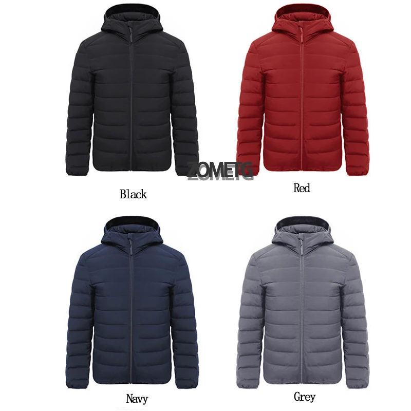 Men's Down Jacket Hooded Winter White Duck Down Outdoor Clothing Fashion Outwear
