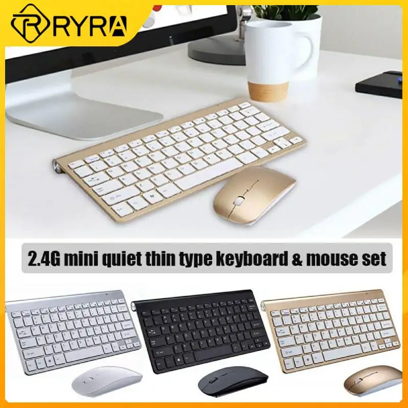 

Мини беспроводная клавиатура и мышь RYRA, 2,4 ГГц, Комплект портативной клавиатуры и мыши для настольного ПК, ноутбука, компьютера, телевизора