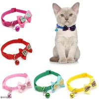 2022new pet supplies 1pc cat dog bow ties candy color adjustable bow tie bell bowknot sale collar necktie puppy kitten dog cat