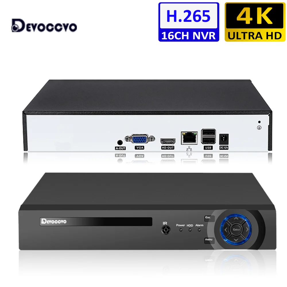

Сетевой видеорегистратор H.265, 16 каналов, система видеонаблюдения, NVR, XMEYE, функция обнаружения лица