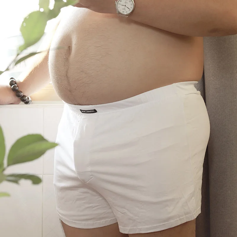 Men's Cotton Boxer Briefs Sexy Lingerie Plus Size Large Size Chubby Shorts Anti Wear Leg Running Fitness Underwear Underpants