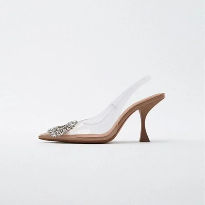 Новые женские туфли-лодочки летние модные прозрачные туфли на высоком каблуке со