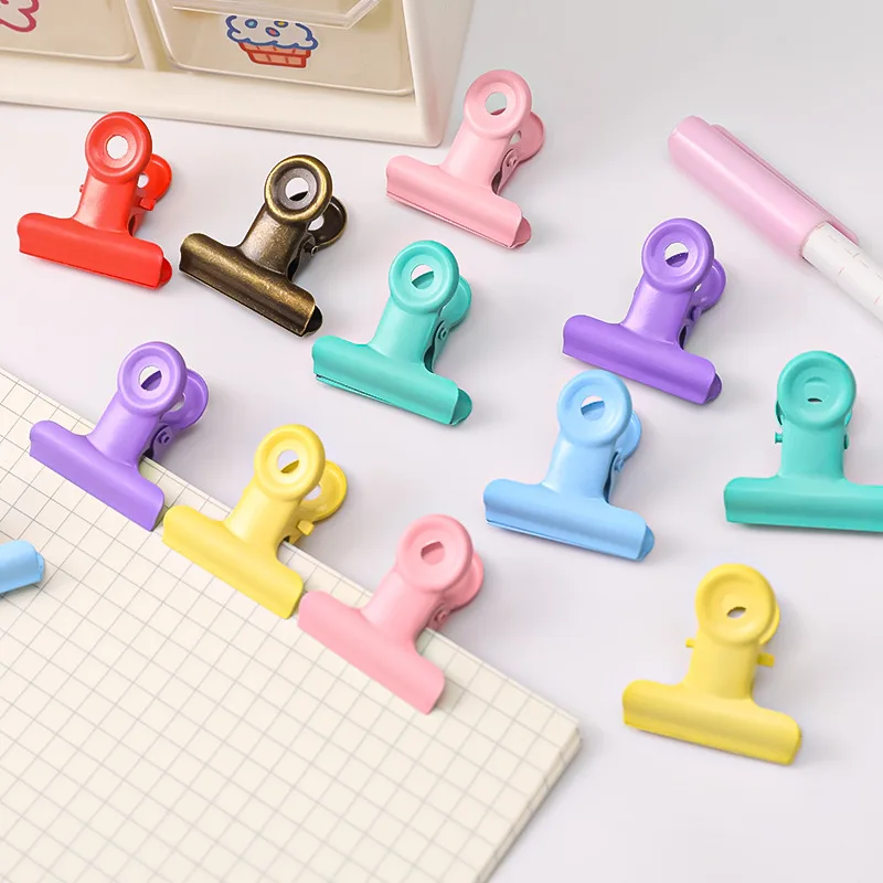 

3cm metal long tail clip dovetail clip retro style office bill clip girl heart round tail test paper folder