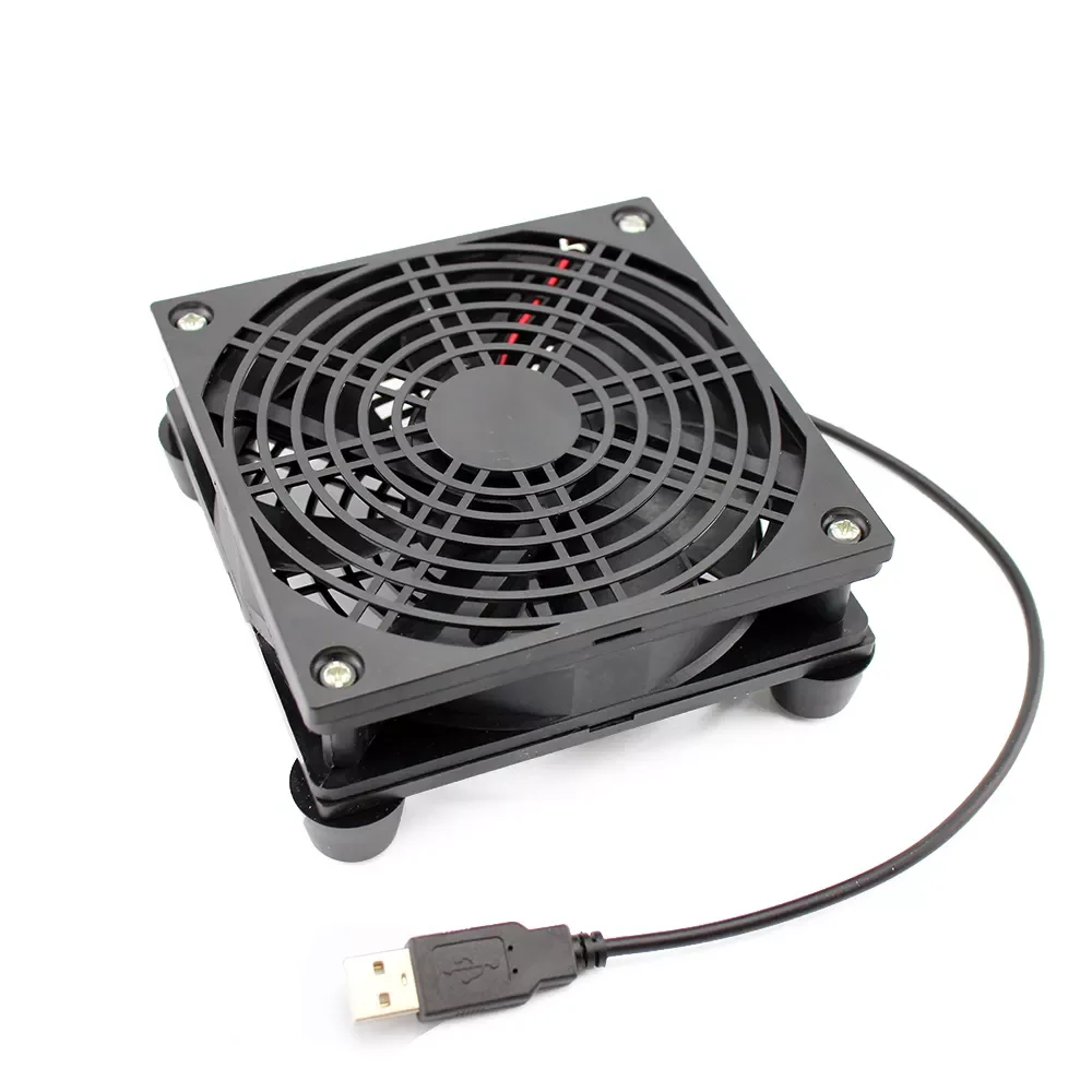 

Router fan DIY PC Cooler TV Box Wireless Cooling Silent Quiet DC 5V USB power 120mm fan 120x25mm 12CM W/Screws Protective net