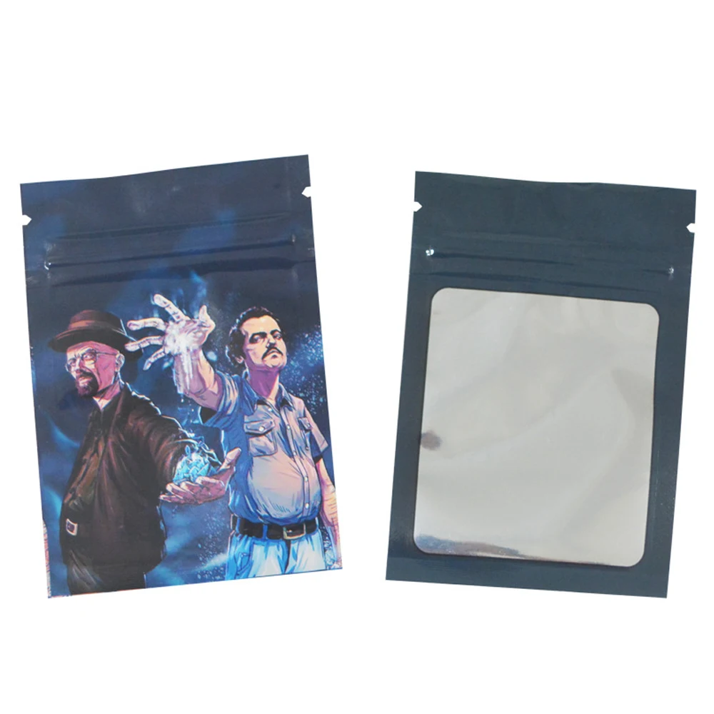 

100Pcs/Lot Cartoon Transparent Window Aluminum Foil Zip Lock Bag Children's Products Card Puzzle Food Dried Fruit Nuts Snacks