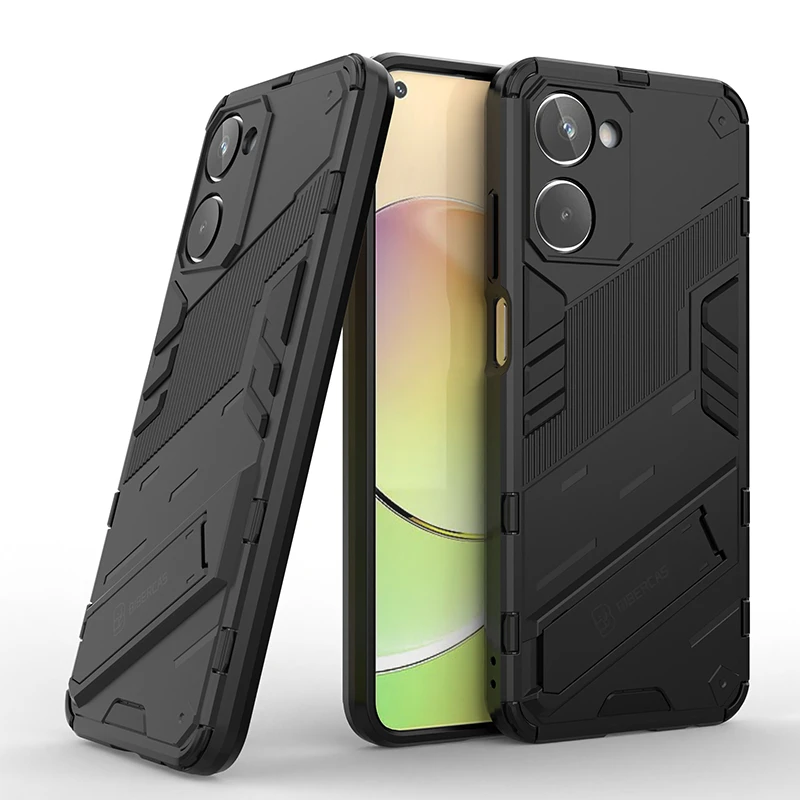 

For Realme 10 Case Cover for Realme 10 4G Protective Cover Punk Armor Shell Kickstand Hard PC Phone Case Capa Fundas Coque