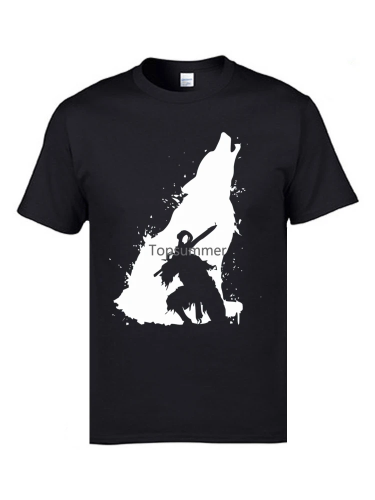 

Knight Artorias Dark Souls T Shirts Wolf Samurai Funny Tshirts Shadow Top Quality Fashion Clothing Designers Men T Shirt