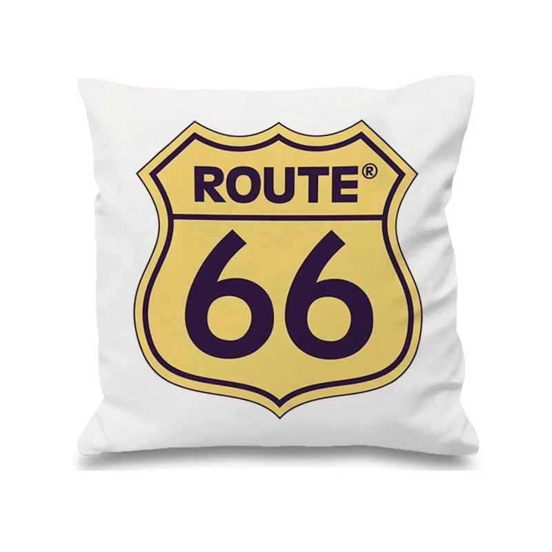 

Pilow Covers for Bed Pillows Route 66 Sofa Pillow Cover 40x40 Decorative Pillowcase 45x45 Decoration Bedroom Custom Cushion Car