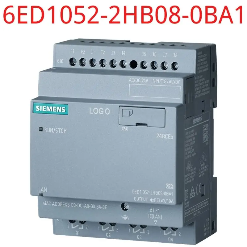 

6ED1052-2HB08-0BA1 Brand New LOGO! 24RCEO (AC), logic module, PS/I/O: DC 24V/24V AC/relay, 8 DI/4 DQ, without display, memory