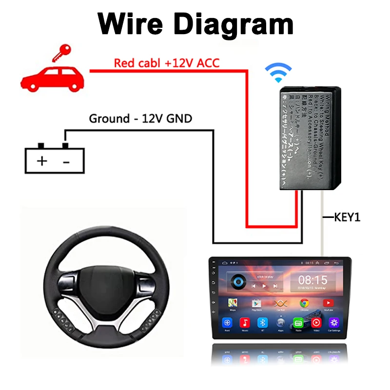 Универсальный пульт дистанционного управления на руль многофункциональный