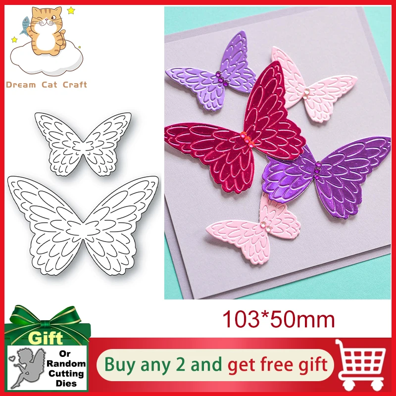 

2 шт./лот штампы в виде бабочек для скрапбукинга металлические штампы для ремесла тиснение штамп трафарет шаблон для Изготовления Бумажных ...