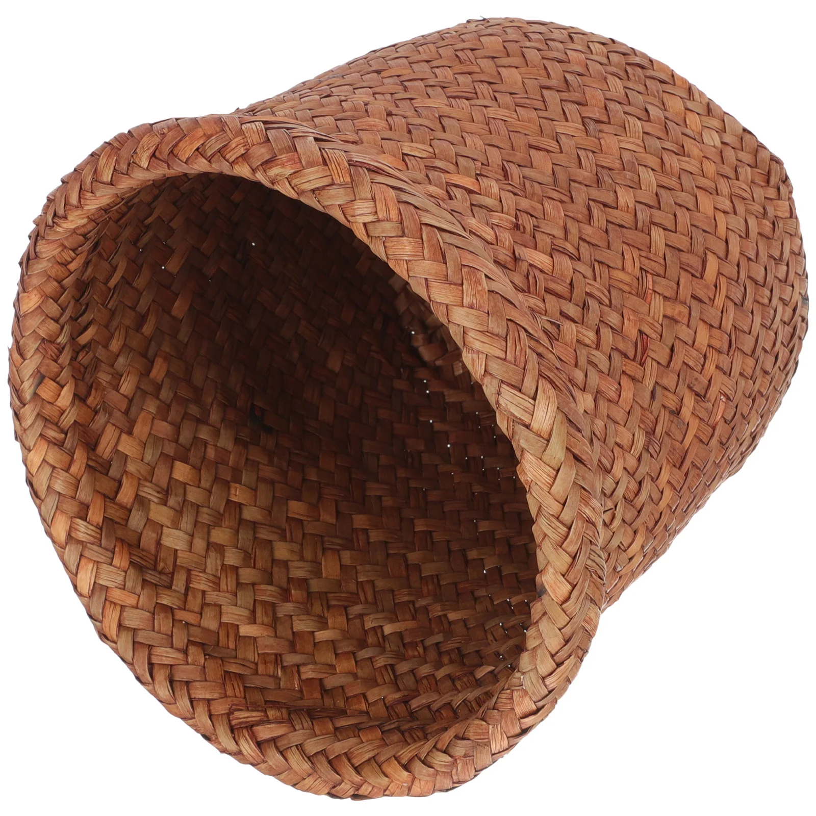 

Basket Trash Can Woven Waste Rattan Bin Garbage Flower Water Hyacinth Wicker Seagrass Container Pots Paper Vase Straw