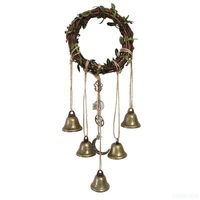 1pcs witch bells protection door hangers witch wind chimes wreath handmade hanging witch bells magic wind chimes for home door