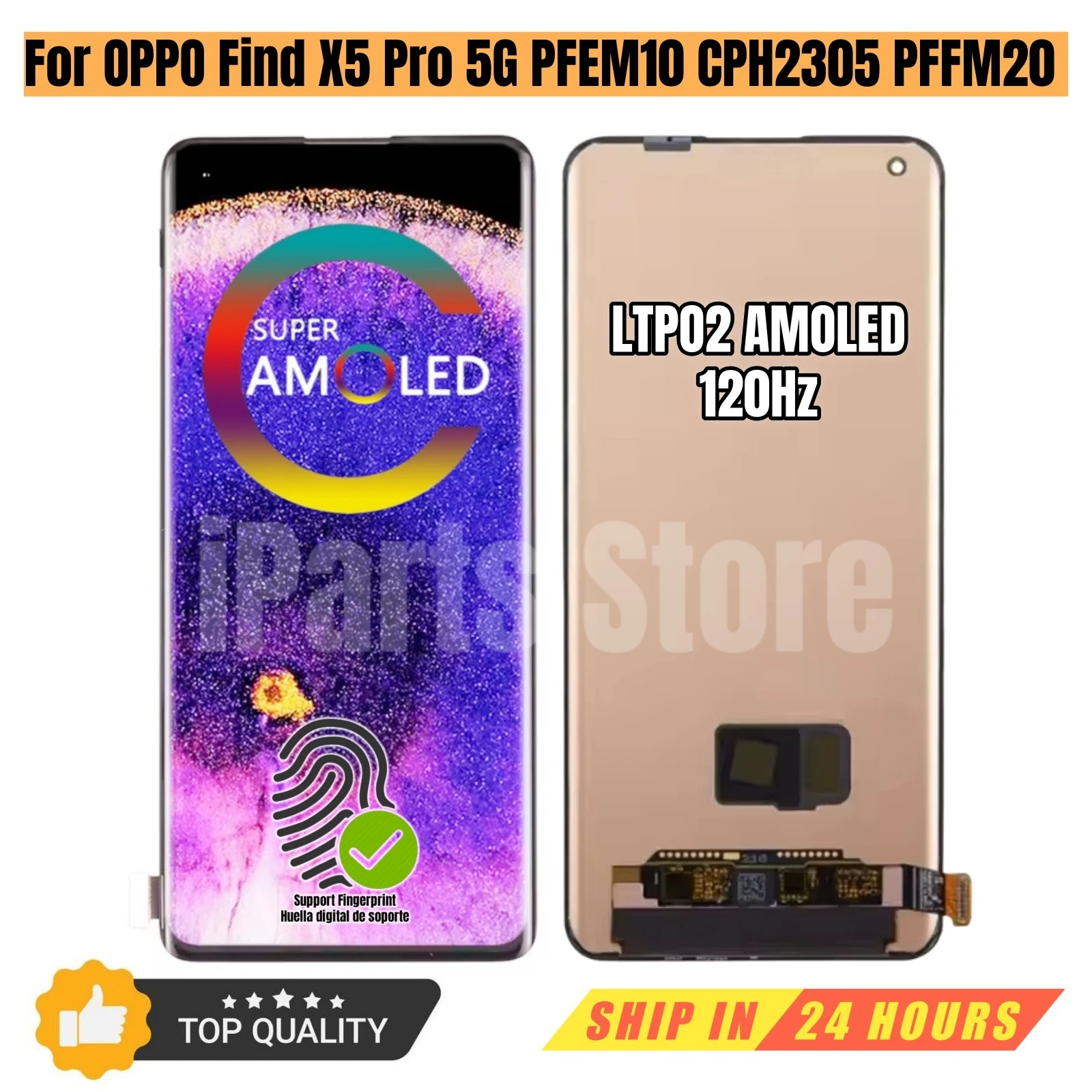 Schermo Completo Originale Oppo Find X5 Pro - LCD + Vetro Tattile + Chassis Nero (Service Pack) - Italiano