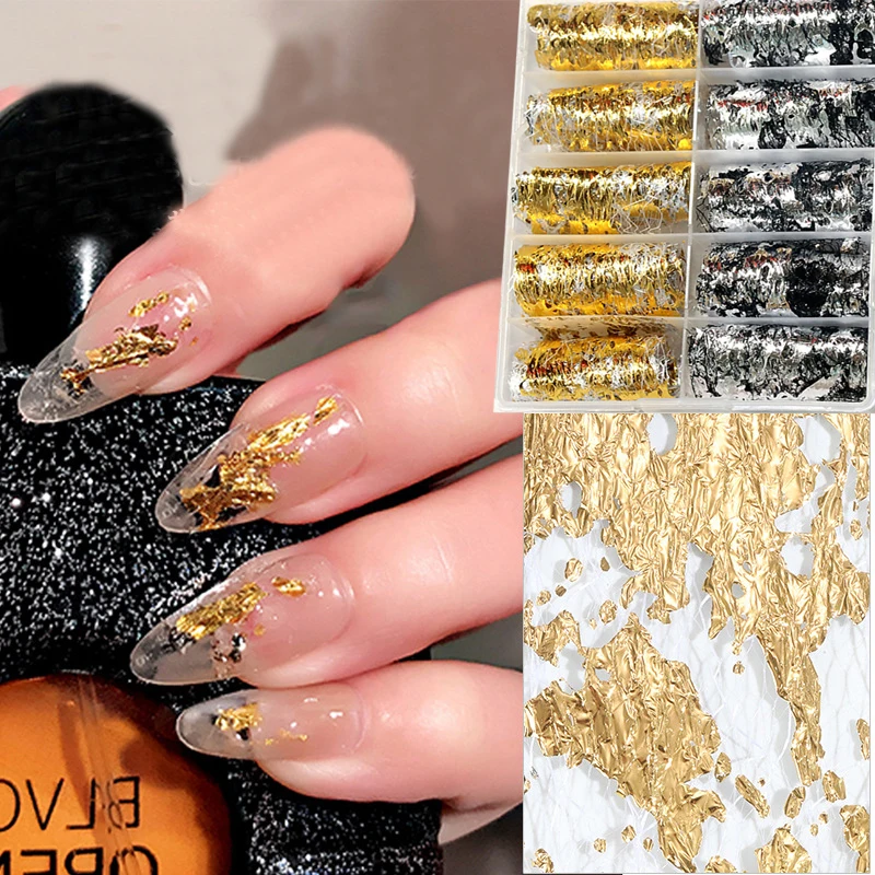 

10 Roll Aluminum Mesh Nail Stickers Glitter Line Silk Foil Transfer Accessories Nail Art Decal 3D Sally Net Line Holo Silk Foil