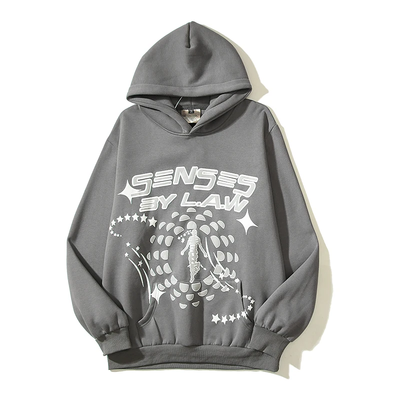 

Y2K Streetwear Stars Character Foam Fleece Hoodies for Men Pullover Stranger Thing Casual Hooded Sweatshirts Unisex Loose Hoody