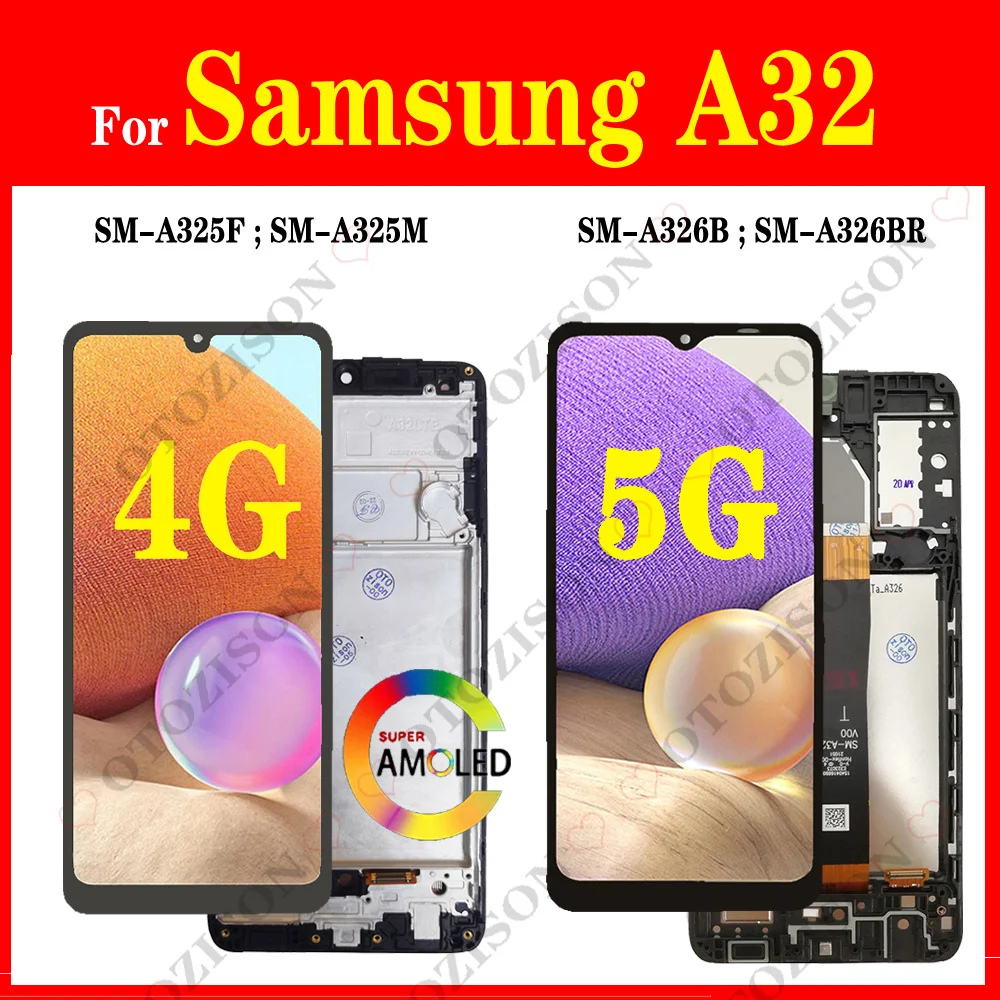 Для Samsung Galaxy A32 4G, ЖК-дисплей, дисплей, сенсорный экран, Замена для Samsung A32, телефон, дисплей в сборе