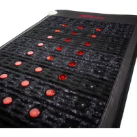luxuryade ly 010g24c6t 24 photon black amethyst stone infrared spine massage pemf heating healing bed mat