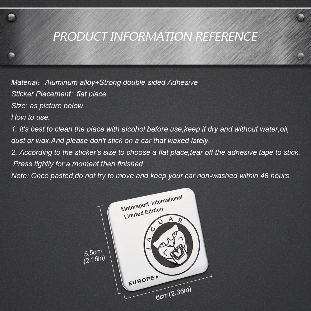 Наклейка на эмблему кузова багажника автомобиля Jaguar XEL XFL XJ6 XK XF XJL XE X260 X Type F-Type S-Type F