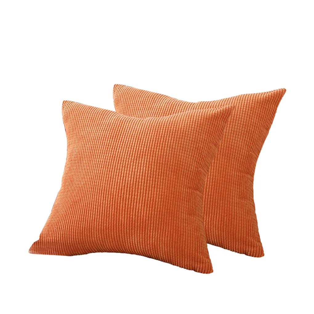 

1/2/3 Solid Color Pillow Covers Rustic Living Room Bed Decorative Pillowcase Car Cushion Case Supplies Orange