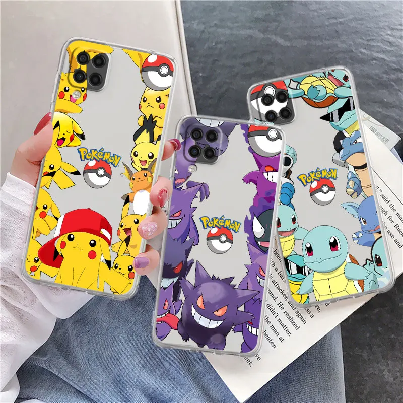 

Pokemon Pikachu Clear Case For Samsung Galaxy A52 A12 A51 A32 A21s A71 A32 A22 50 A70 A31 A72 5G Phone Cover