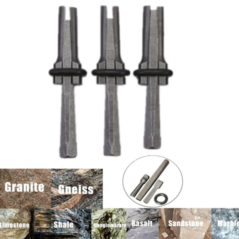 

Feather Wedge Stone Cutting And Stone Breaking Expansion Tool Stone Chopper 3 Set Stone Wedges Tool Wood Useful