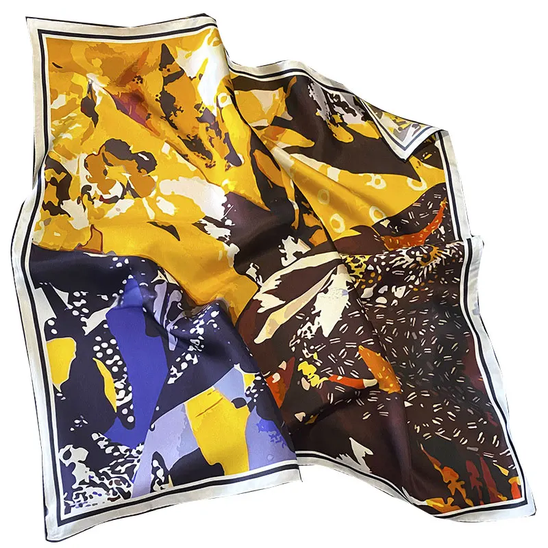 

New Luxury Brand 100% Twill Silk Scarf Fashion Women 2022 Big Scarves Female Wraps square shawls bandana ladies headband sjaal