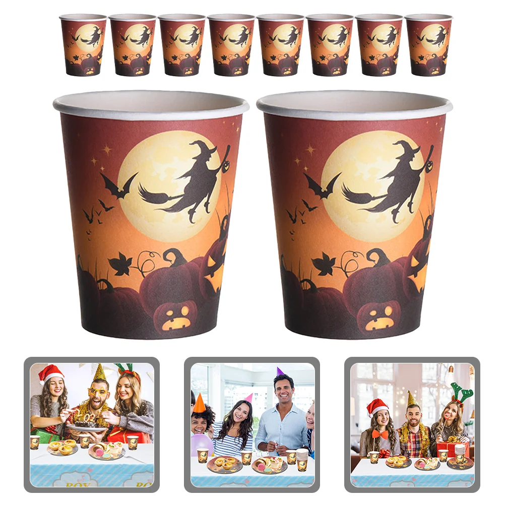 

50 Pcs Outdoor Party Paper Cup Halloween Tableware Serving Utensils Cups Mugs Disposable Camping Supplies