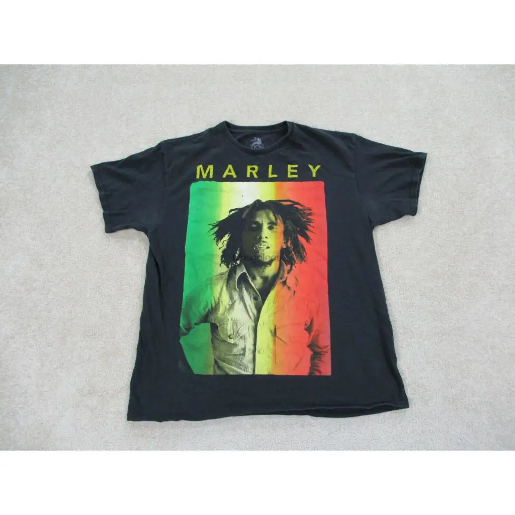 Рубашка Bob Marley для взрослых большая черная желтая регги музыка концерт Ямака