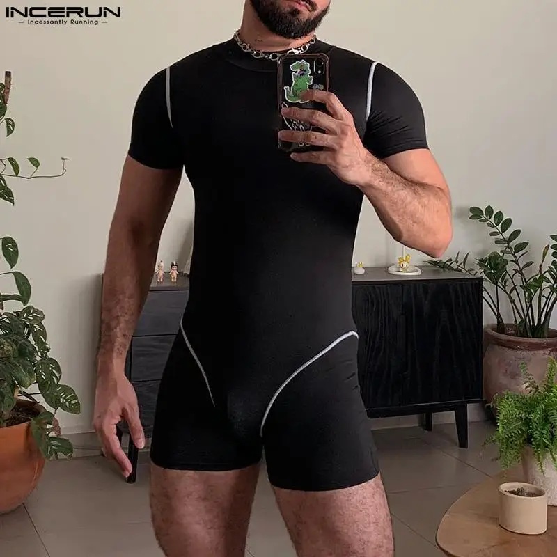 

INCERUN 2023 сексуальные комбинезоны для отдыха, мужские модные Универсальные простые комбинезоны, повседневные строгие костюмы с коротким рукавом, Женское боди