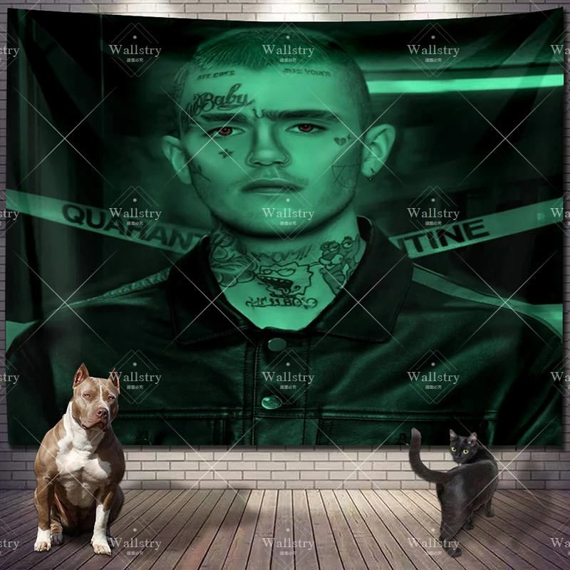 

Rapper Lil Peep Pattern Comics Wall Tapestry Fabrics Macrame Curtain Hippie Room Decor Witchcraft Carpet In The Bedroom Yoga Mat
